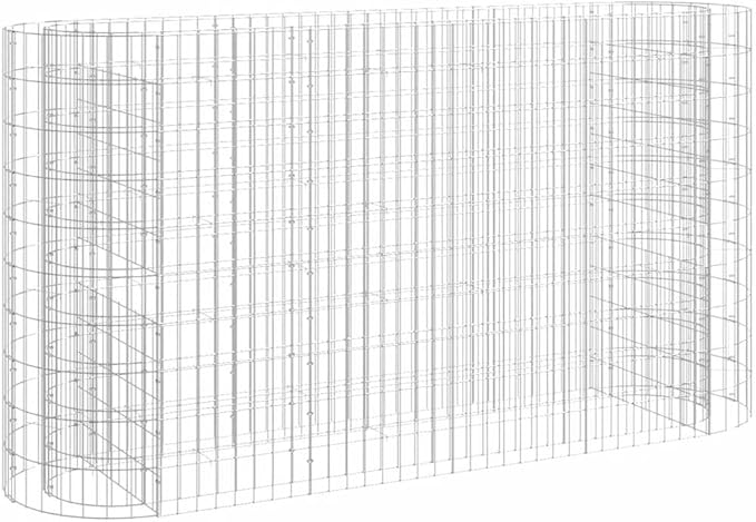 Galvanized Gabion Raised Bed 74.8×74.8×39.4 Silver Weatherproof Outdoor Planter &amp Patio Privacy Screen