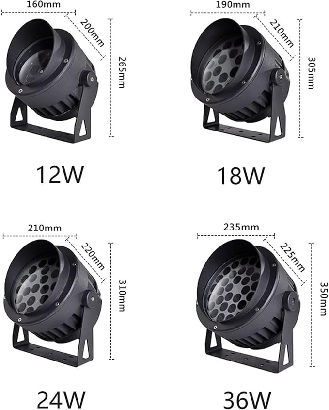 Ground LED Landscape Lights IP65 Waterproof Outdoor Rotation Spotlight 85-265V LED Floor Lamp for Yard Step Lawn Building External Wall Lighting(White24W)