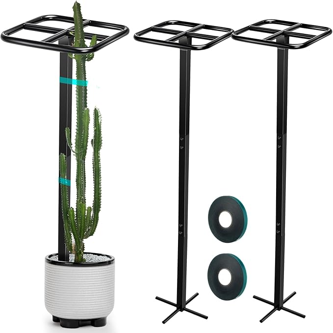 2 Pack 60 Inch Dragon Fruit Trellis Adjustable Garden Metal Plant Climbing Support with Wide Stretch Ties for Outdoor Vertical Gardens Vining Plants