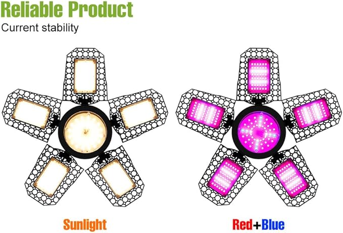 250W Full Spectrum Greenhouse Seedling Lighting 110V Foldable Panel Seed Culture Lamps E26/E27 Low-Energy Planting Bulb UV/IR 5 Adjustable Vegetable Flower Moss Potted Filling Light 100-277V