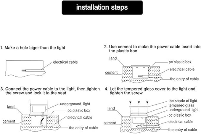 4PCS LED Outdoor Spotlight Ground Landscape Lights IP67 Waterproof Waterproof Recessed Floor Spotlights 5W Buried Yard Floodlight for Garden Yard Construction(Green Light5W(DC12v))