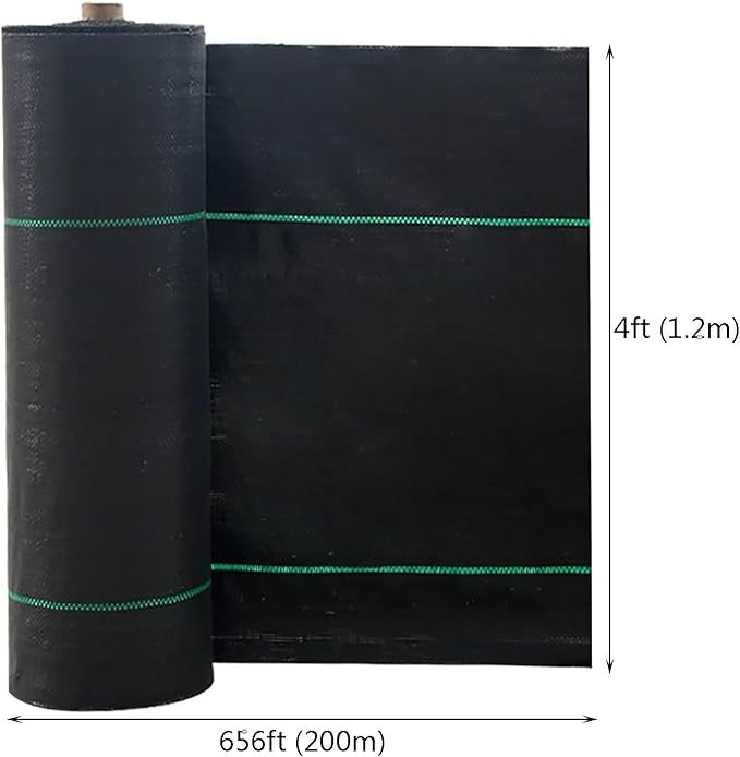 Weed Control Fabric UV Resistant Porous Weed Membrane Ground Cover Membrane Weed Barrier Mat Ideal for Use in Patios Garden Flower Beds Landscaping(1.2 * 200m)