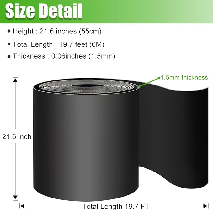 Raised Garden Beds Outdoor Raised Beds for Gardening Corner Fence HDPE 1.8x19.7FT Planter Boxes Outdoor Flower Bed Garden Bed Planter Raised Beds Large Flower Edging Landscape Garden Edging Border