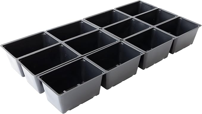 12 Cell Plant Tray Inserts - Pack of 5 - One Dozen Perforated Planter Cells with Drain Holes - for 10x20 Trays. Gardening Seed Starts Microgreens &amp More