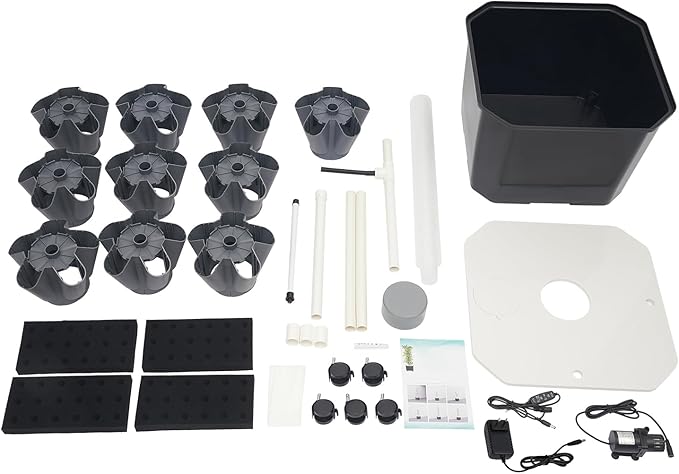 Hydroponic Growing System 50-Plant Vegetable Planter Tower with Wheels Outdoor Indoor Garden Vertical Planter Germination Kit with Water Pump Intelligent Water Circulation &amp Timer Function