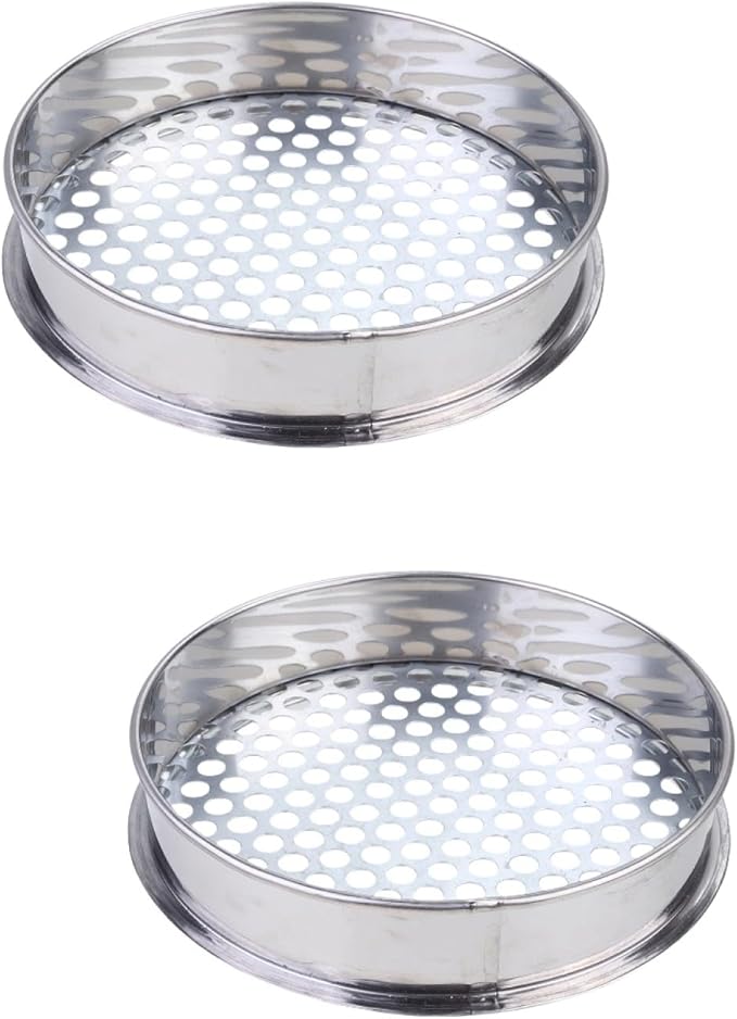 BESPORTBLE 2pcs Stainless Steel Mud Sifter Round Essential Gardening Tool for Soil Screening and Composting Mesh Filter for Rocks and Debris Removal