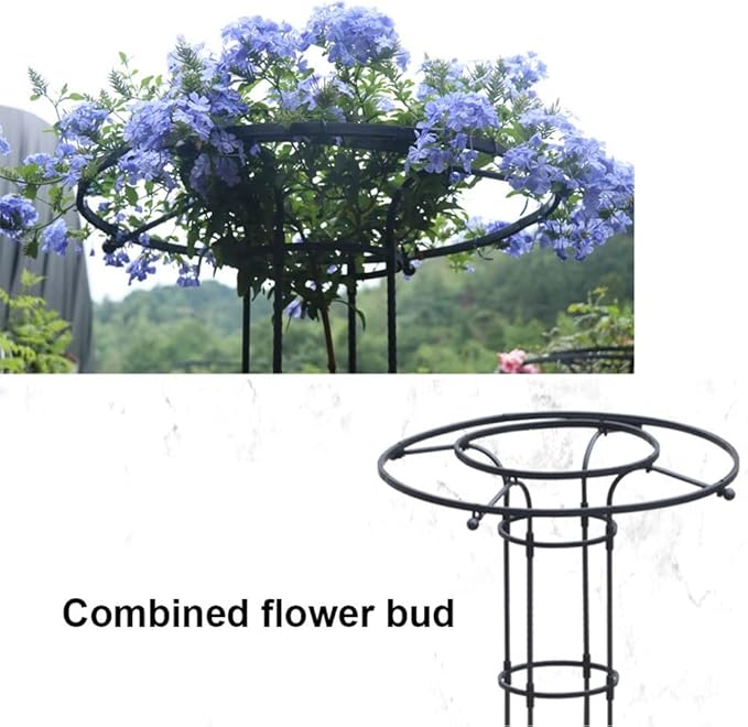 Garden Obelisk Trellis for Climbing Plants3ft 4ft 5ft 5.9ft 6.9ft Tall Vertical Metal Umbrella Trellis Tower Frame Outdoor Flower Support Cage Climbing Stand Rack for Vines Rose (Size : 210cm/6.9ft