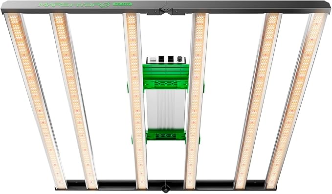 MARS HYDRO FC4800 Samsung LM301H EVO Bar LED Grow Light 4x4 1296 Diodes with Smart Controller 480W Full-Spectrum Foldable Dimmable Daisy Chain Commercial Growing Lights for Indoor Plants