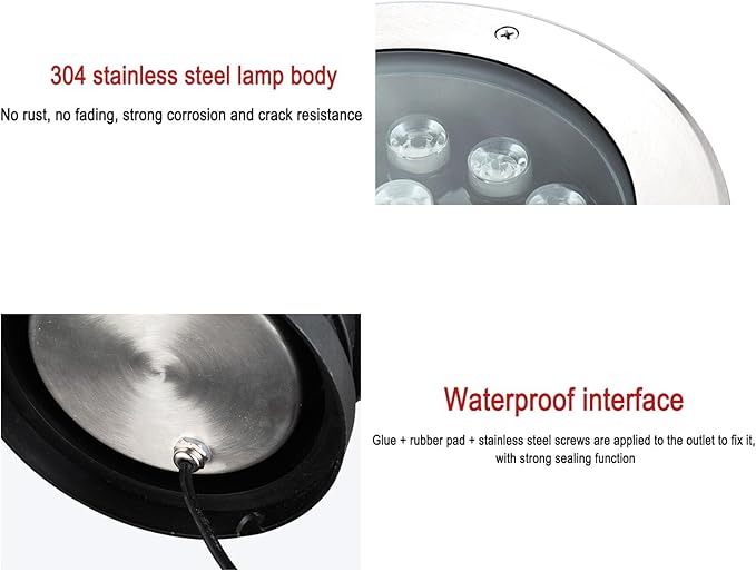 Outdoor Buried Lights - LED Underwater Tlight AC 24V Round 15° Angle Adjustment Pond Spotlight IP68 Waterproof Embedded Submersible Landscape Light Can Be UsYellow-24W