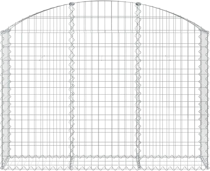 Gabion Basket Silver Galvanized Iron Large Spiral Outdoor Planter Durable Metal Garden Bed for Stones &amp Plants 59.1 x 47.2 Inch