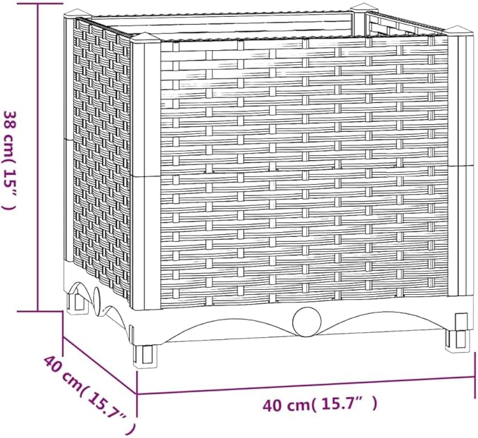 Raised Bed PlanterGarden BedGalvanized Raised Garden BedPlanter Raised bedsGalvanized Planter15.7x15.7x15 Polypropylene