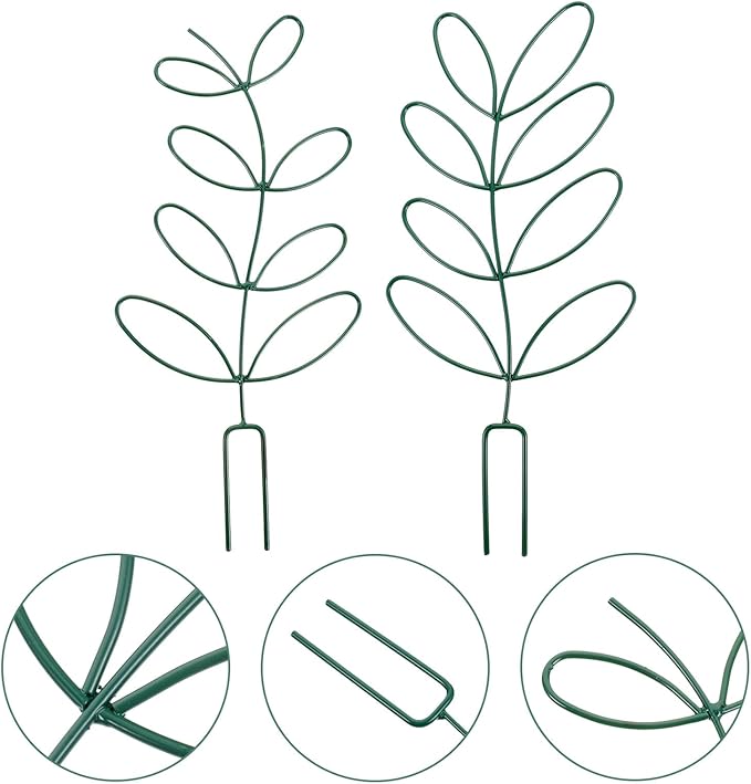 POPETPOP 2pcs Metal Plant Trellis Climbing Support Rack for Garden Tomatoes Cages Green Iron Flower Climbing Frame Suitable for Indoor and Outdoor Plants
