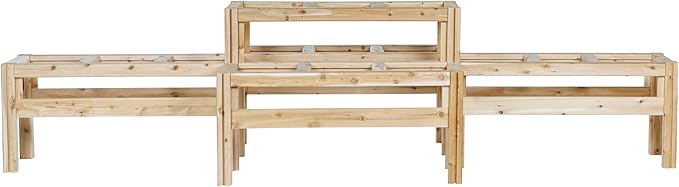 Greenes Fence Two-Tiers Fifteen Bucket Elevated Cedar Wood Garden Frame 125 in. x 43 in. x 30 in. - Made in USA with North American Cedar