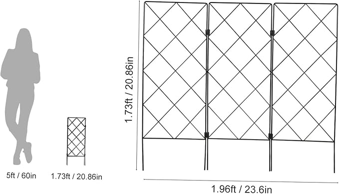 Multifunctional Foldable Garden Trellis Plant Support Rack for Climbing Vines Beans Cucumbers Grapes Iron Stand for Outdoor and Indoor Gardening