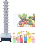 Vertical Farming Tower KitSoilless Cultivation Vertical Hydroponic Planting TowerHydroponic TowerHome/Garden/Farm/Greenhouse Vertical Tower Planters White-12-layer
