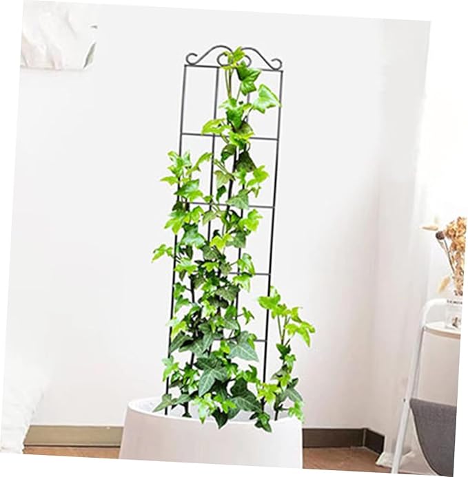 4pcs Metal Climbing Plant Bracket and Garden Trellis for Flower Pot 50x15cm Black Plant Support Frame for Indoor and Outdoor Vines and Flowers