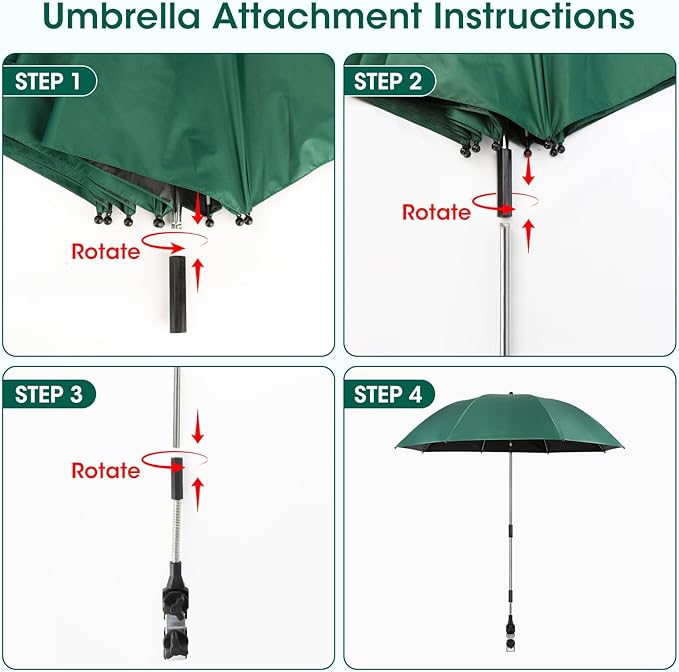 2-in-1 Garden Kneeler with Umbrella Garden Kneeling Bench &amp Green Umbrella Portable Garden Stool Loads Capacity 330lb and Garden Tools Bag with bottle holder Gardening Gifts for WomenMenSenio