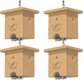 Best Bee Brothers Pine Turbo Trap Professional-Grade Carpenter Bee Trap for Outside with Bee Vault &amp Internal Turbo Funnel 6.3” W x 6” H x 5” D (4 Pack)