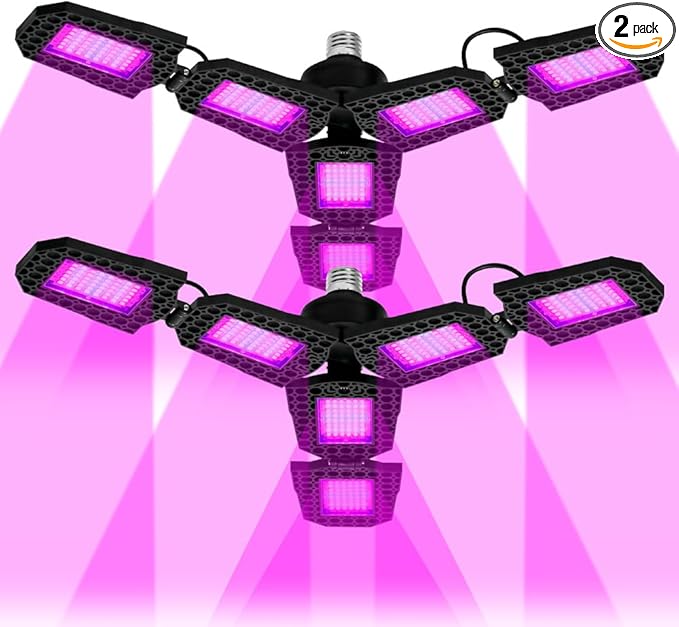 2Pack 300W Adjustable Seeds Lamp 110V Full Spectrum Greenhouse Tent Hydroponic Planting Box UV/IR Indoors Vegetable Flowers Fruits Fill Light 110V Red Blue Potted Moss Succulent Cultivation Lighting