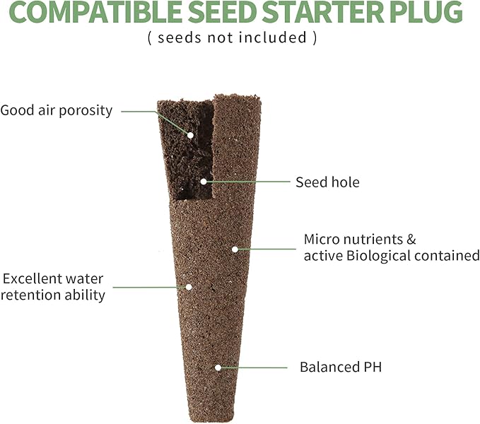 150 Pack Grow Sponges Seed Pods Replacement Root Growth Sponges Compatible with AeroGarden Moldy-Free Kit with 10 Pod Labels for Hydroponic Indoor Garden System