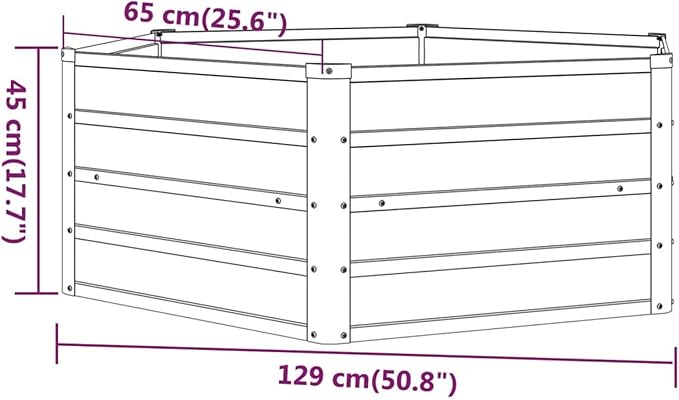 Raised Garden Bed Rust 129 x 129 x 45 cm Corten Steel Raised Garden Bed in Metal Outdoor Plant Holder for Flowers and Herbs