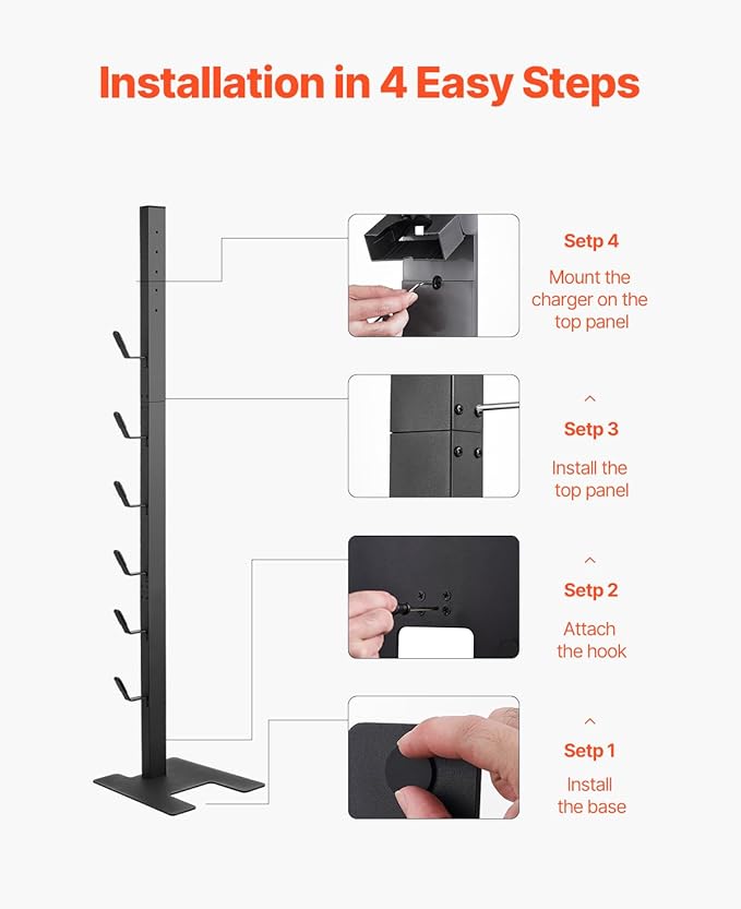 VEVOR Vacuum Stand Compatible with V6 V7 V8 V10 V11 V15 Stable Vacuum Stand Holder with 6 Hooks for DC30 DC31 DC34 DC35 DC58 DC59 DC62 D74 Cordless Upright Vacuum Cleaners &amp Accessories