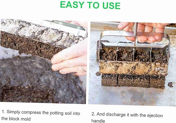 Soil Blocker 2 Inch Soil Block Maker Handheld Soil Blocking Tool for Garden Prep Seed Starting Grow Seedling (Soil Blocker only #91)