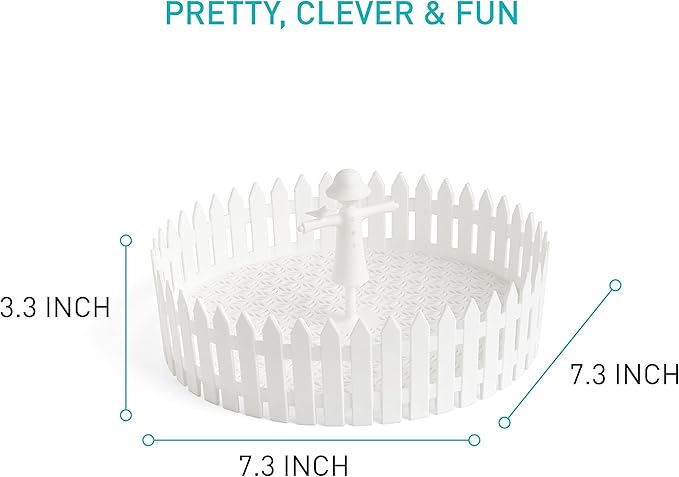 PELEG DESIGN Seed Field Seed Starter for Kitchen Use Indoor Seedling Tray w/Fence and a Scarecrow Fits Any Plate Ideal for Any Sprouting Seeds