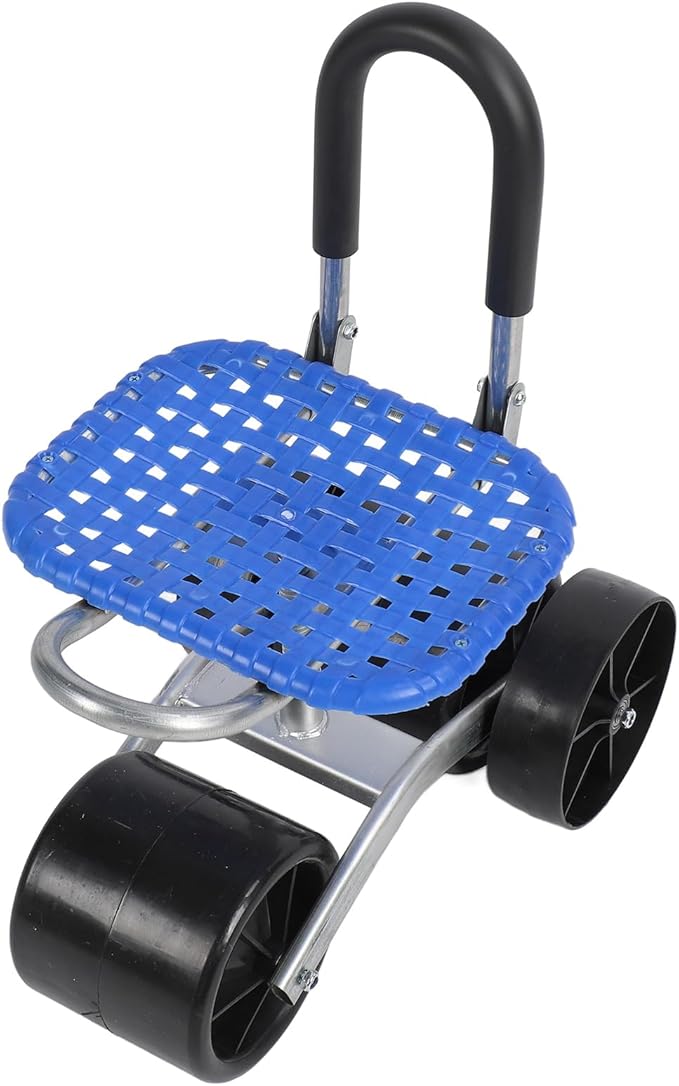 Garden Rolling Stool Seat with Wheels Adjustable 360 Degree Rotating Galvanized Steel and PP Material Comfortable for Long Hours Work Multi Functional for Planting Picking an