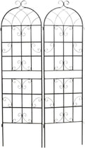 Metal Garden Trellis Panel for Climbing Plants Set of 2 19.7 Wide x 86.6 High BG-Trellis-0048KD