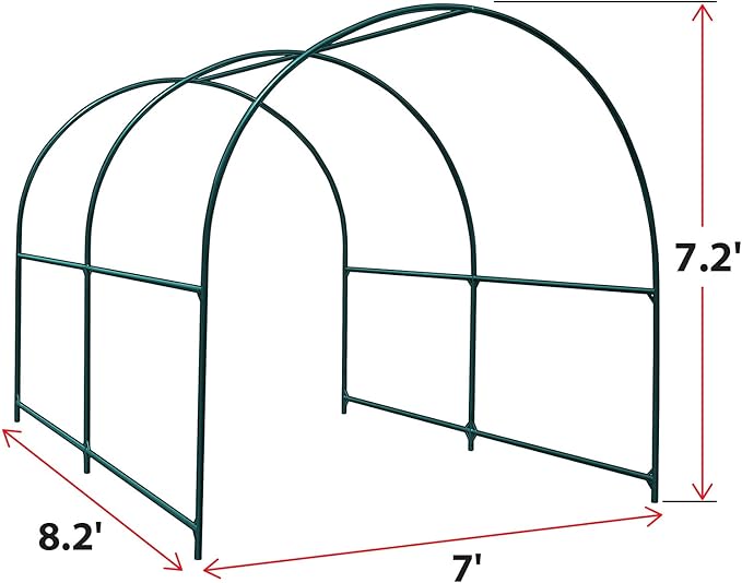 BenefitUSA Large Walk-in Garden Plant Arch Greenhouse Replacement Frame for Flowers/Fruits/Vegetables/Party (8.2 x 7 x 7.2ft)