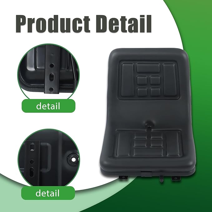 ALL-CARB Universal Compact High Back Lawn Tractor Seat with Central Drainage Holes Replacement for Riding Lawn Mowers