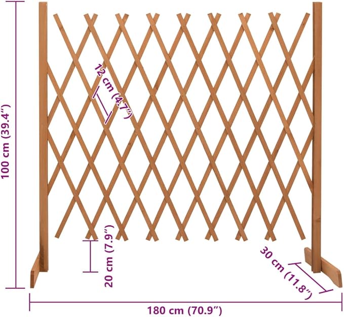 70.9x39.4 Expandable Fir Garden Trellis Fence Orange Privacy Screen for Yard Patio Dog Barrier Weather-Resistant