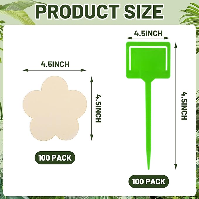 Qualirey 100 Pcs Yellow Flower Shaped Sticky Insect Traps Gnat Sticky Traps Double Sided Bug Killer Fruit Fly Fungus Gnat Catcher with Green Stakes for Indoor Outdoor Plants Kid Pet Safe
