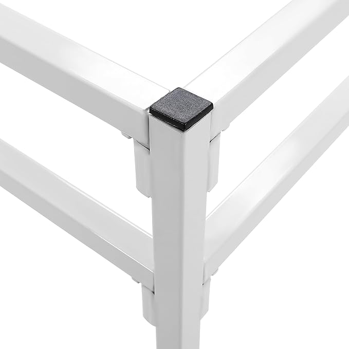 HECASA 4' x 8' Rolling Flood Table Tray Stand for Hydroponic Trays Reservoirs Hydroponic Tray Plants Stand Toolless Assembly Tray Stand Heavy Duty Steel Powder Coated White 600 LBS Weight Capacity