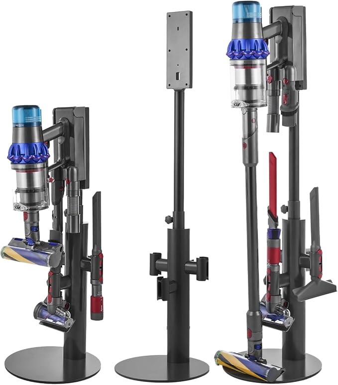 VEVOR Vacuum Stand Compatible With Dyson V7 V8 V10 V11 V12 V15 SV10 SV12 SV14 SV18 SV21 Upright Vacuum Cleaners &amp Accessories Stable Vacuum Stand Holder with 3 Clips and Adjustable Height