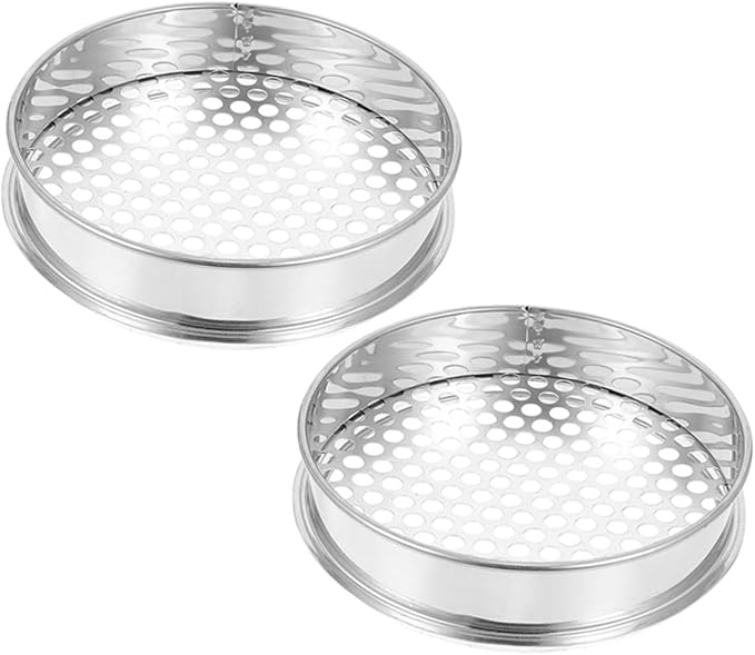 Manual Soil Sieve Uniform Mesh 2pcs Stainless Steel Sieves for Gardening Easy to Clean