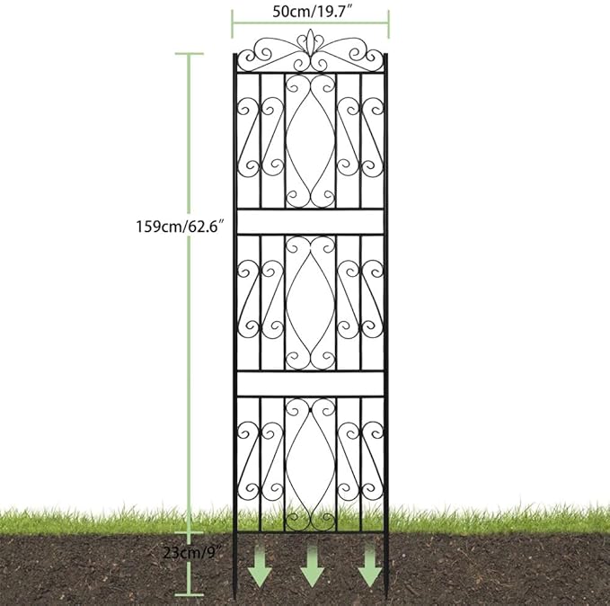 2 Pack Rustic Arch Garden Trellis Rustproof with Stakes Easy Installation for Ivy Climbing Plants
