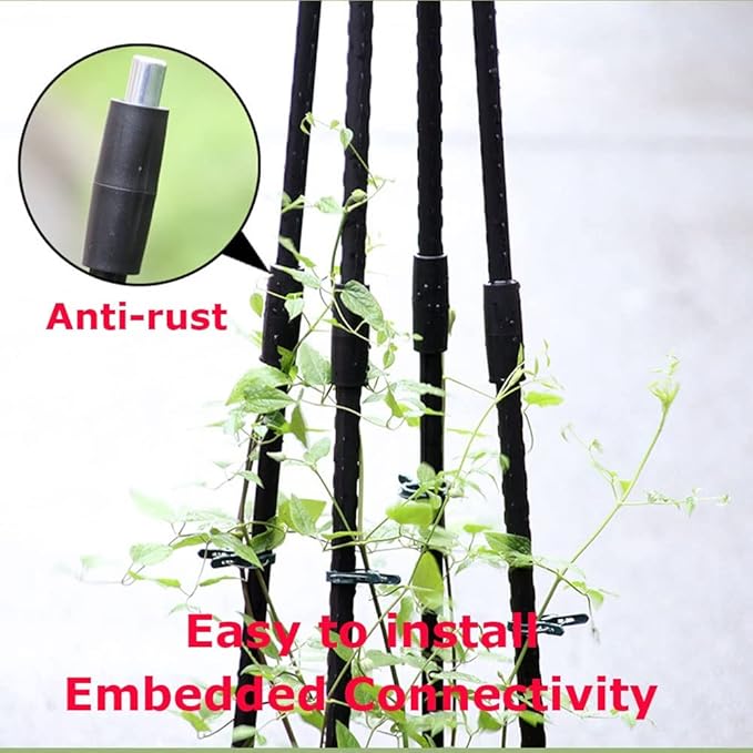 Garden Trellis for Climbing Plants Tower Plant Support Trellis H 31.5in 47in 63in for Potted Plants Vine Rose Clematis Outdoor Indoor Garden Obelisk Trellis Galvanized Black ( Size : 80cm/31.5in )