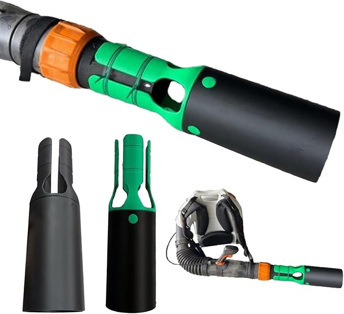 Cyclone 2X Leaf Blower Attachment 2''-3'' Leaf Blower Air Booster with 2 Straps Faster Yard Outdoor Cleanup Lawn Care Airflow Amplifier Universal (Blue)