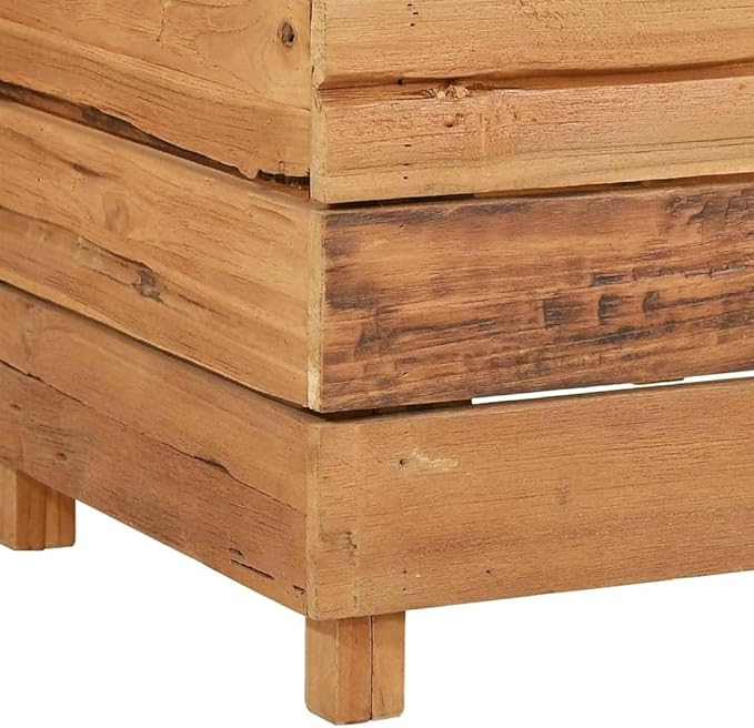 Raised Bed Garden beds Outdoor Planter Boxes Outdoor Garden Planter Suitable for Flowers Restaurants Backyard Patios 59.1x15.7x15 Recycled Teak Wood and Steel