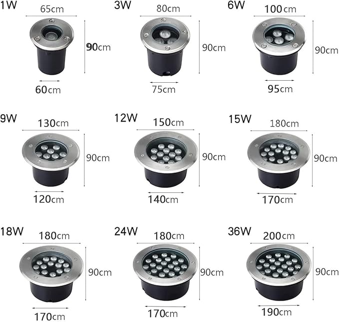 Underground Light LED - Outdoor Ground LED Inground Landscape Light IP67 Waterproof Recessed Low Voltage Deck Round Spotlight Disc for Driveway Patio Pathway SRed 6W