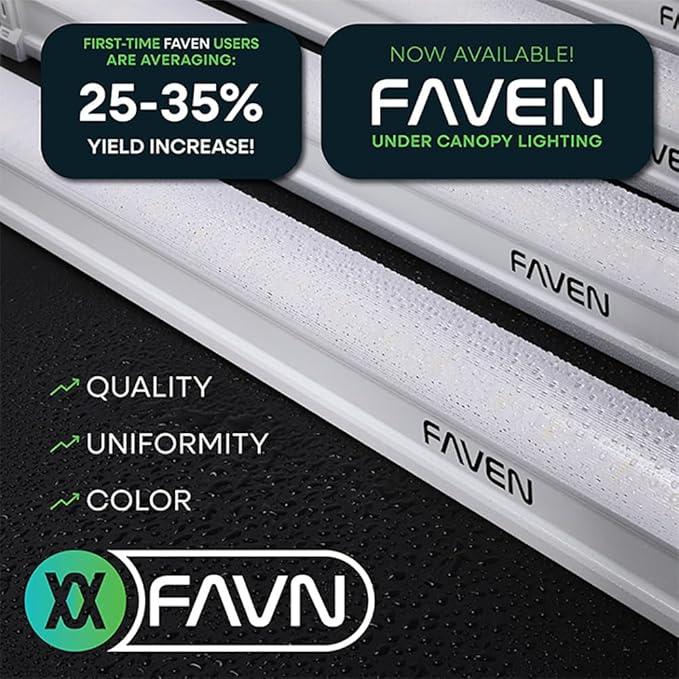 Faven R8 Under-Canopy LED Grow Light Bar 120 Volt 4-Pack 120 Watt 46-Inch with Power Cord &amp Extension Cord for Indoor &amp Hydroponic Growing