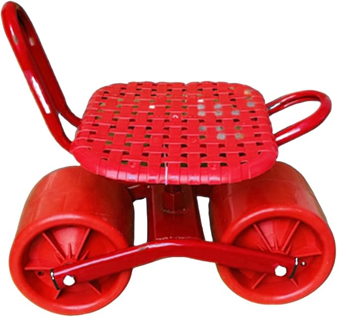 Heavy-Duty Stool Cart with Adjustable 19-31cm Height360°Swivel Rolling GardensPatio Wagon Scooter with 2 WheelsEasy to Use