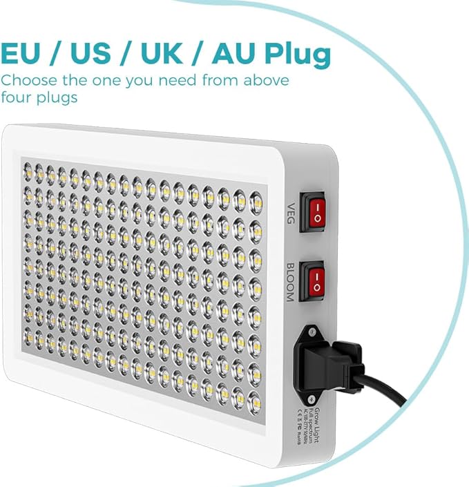 1000W LED Growing Lights Red-Blue-White Full Spectrum Plant Lamps Fill Lighting with Veg/Bloom Switch Modes Dimmable Sunlike Lamps for Greenhouse Hydroponics Indoor UV-IR Succulent Cultivation Lights