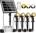 MEIKEE Solar Spot Lights Outdoor 4-in-1 Solar Landscape Lights 4W/6V IP66 Waterproof 2700K/4000K/6500K Outdoor Landscape Spotlights with Remote for Garden Yard Driveway
