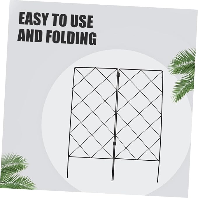 2Pcs Garden Trellis for Climbing Plants Sturdy Folding Plant Support Structure for Vertical Growth of Vines Flowers and Vegetables