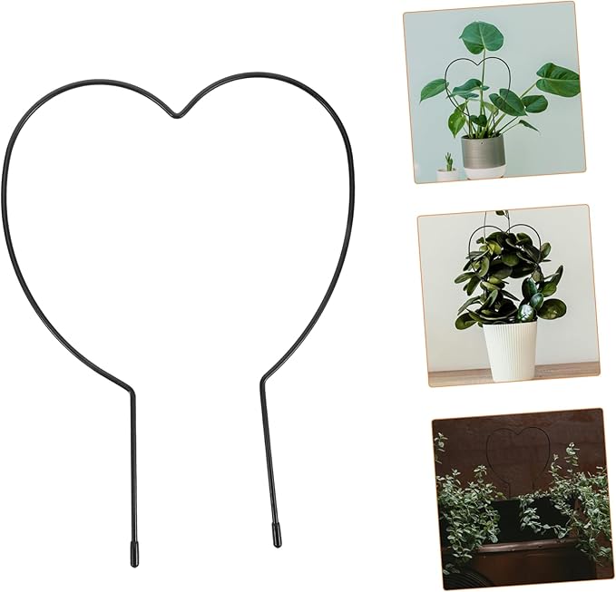 VICASKY 4pcs Indoor Plant Trellis Heart Plant Stake Iron Garden Trellis for Climbing Vines Flowers
