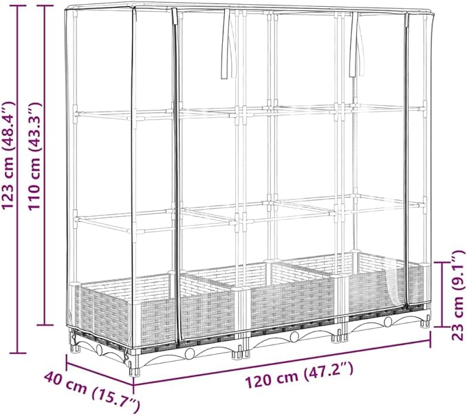 SKM Raised Bed Blue Grey Polypropylene Polyethylene Iron MediumGrey (Weight 15.43KG)