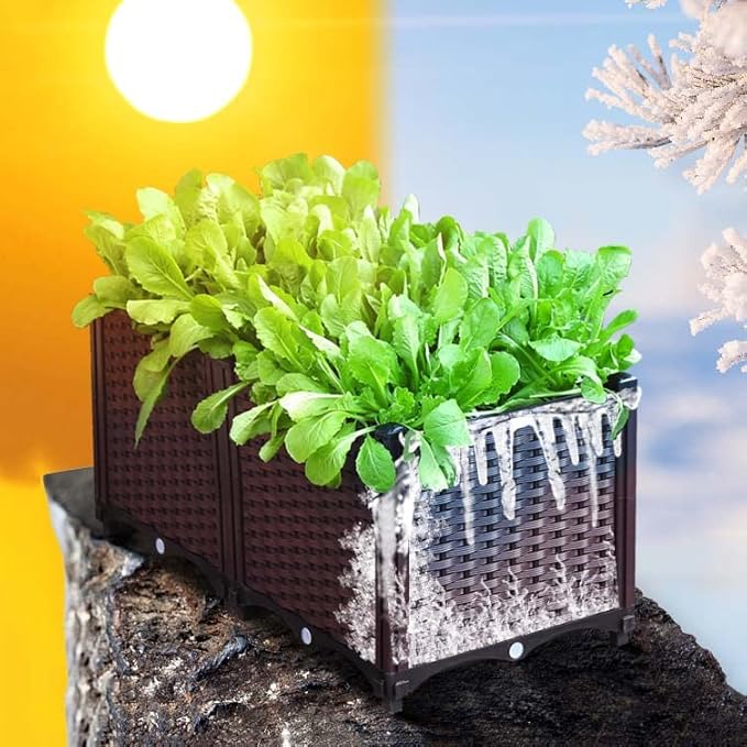 YSUEFIJO Raised Garden Bed Planter Raised Garden Bed Outdoor Planter Box for Outdoor Plants Planter Raised Beds for Vegetables Easy Assembly for Flowers Herbs Fruits